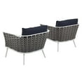 thumbnail image 7 of Modway Stance Armchair Outdoor Patio Aluminum Set of 2 in White Navy, 7 of 7