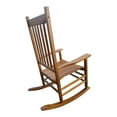 thumbnail image 3 of Brown Rocking Chair For Adults On Balcony Porch - Solid Hardwood Strength Comfortable Wide Seat And Armrest Stable Slatted Back Comfort Easy Assembly With Included Manual 250lbs Weight Capacity, 3 of 6