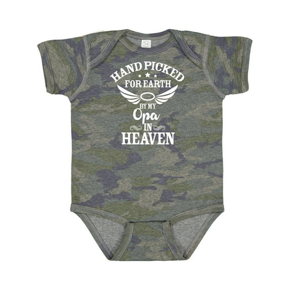 Inktastic Handpicked for Earth by My Opa in Heaven with Angel Wings Boys or Girls Baby Bodysuit