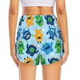 thumbnail image 4 of Goofa Cartoon Monster Printed Women 2 in 1 Running Shorts,Quick Dry Athletic Workout Shorts,High Waisted Athletic Shorts with Liner Pockets-X-Large, 4 of 9