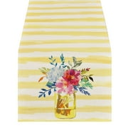 Anti-scalding Scratch-resistant Table Runner Wrinkle-Resistant Anti-Dirt Stripes Flower Vase Print Table Cloth Placemat Household Supplies