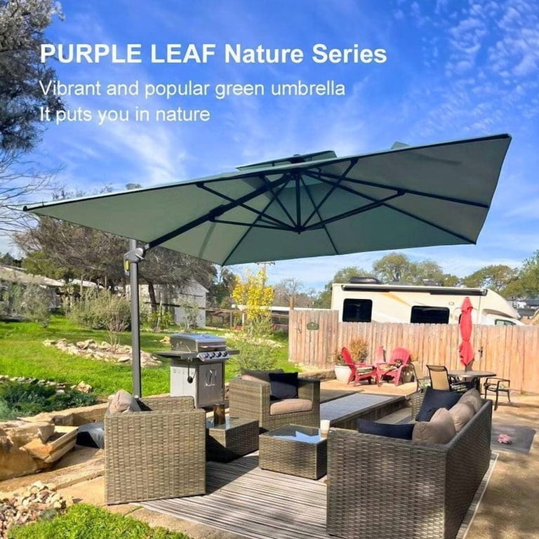 11 ft rectangular patio umbrella green G-Series Greenwich Giant 8.5' x 11' Rectangle 882CAM-R by Frankford Umbrellas For your large oval and rectangular tables Lacoo 15 Ft Green Patio