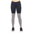 thumbnail image 2 of Expert Brand Women's Mid-Rise, Heather Colorblock Leggings, Black/Heather Charcoal, Large, 2 of 5