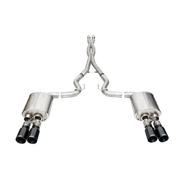 Corsa Performance Exhaust System Kit 21260BLK Xtreme Cat Back System; 304 Stainless Steel; With Mufflers; 3 Inch Pipe Diameter; Dual Exhaust With Dual Exit; Split Rear Exit
