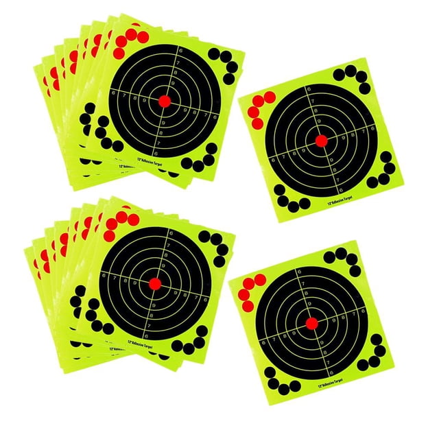 20 Piezas de 12 Pulgadas de Forma Redonda, Objetivos de Tiro, Salpicaduras Autoadhesivas Fluorescentes Macarena Blancos de tiro autoadhesivos