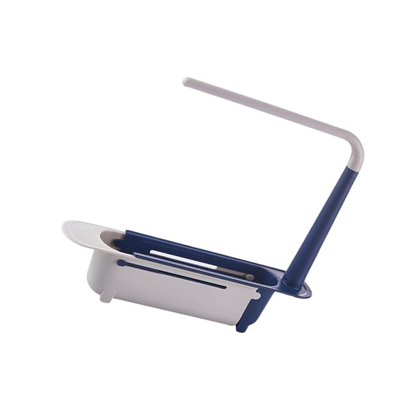 Advancent Soporte telescópico para fregadero, soporte extensible para esponja para baño Organizadores de utensilios de cocina Azul 32x6x27cm