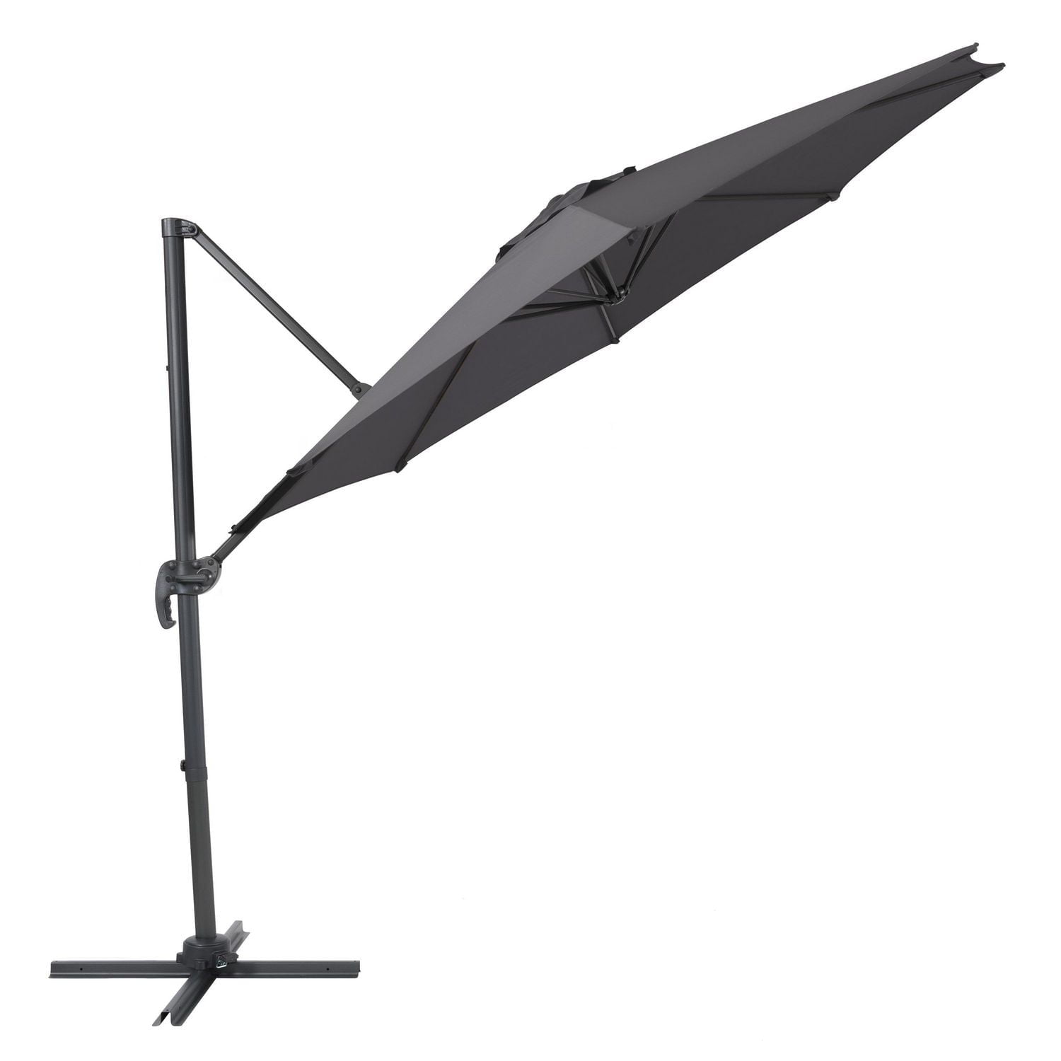 CorLiving 9.5ft Offset Tilting and Rotating Outdoor Umbrella with Aluminum and Steel Frame and Durable Canopy