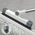 CheAAlet 2 in 1 Floor Scrub Brush with Squeegee and Grout Cleaner, VShape Stiff Bristle Floor