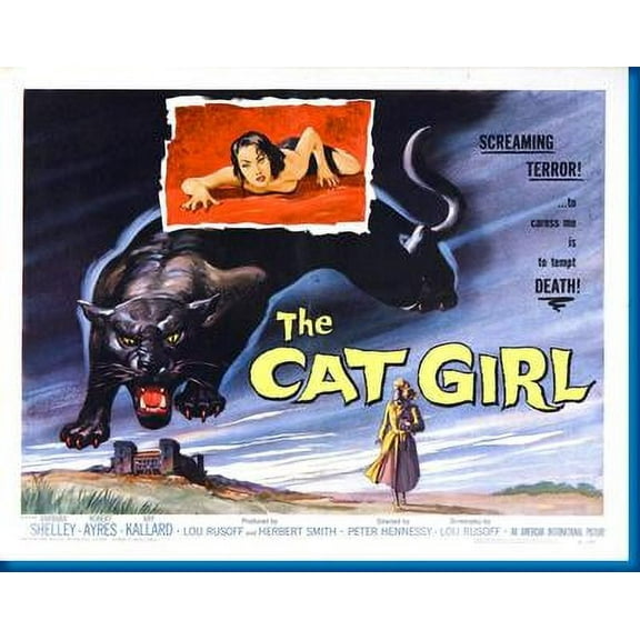 Cat Girl Movie Metal Sign 8inx 12in Art Print on Metal 8x12 Multi-Color Square Adults AB Posters