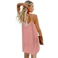 thumbnail image 3 of Women's Pink/Green/Sky Blue Buttoned Slip Dress, 3 of 3