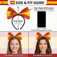 thumbnail image 4 of Spain Flag Bow Headband 2 count -  Stay-Shape Spanish Patriotic Hair Accessory for Women - Red and Yellow Headwear for Soccer Tournament 2026 Soccer Fan Gear,  Day, Parade, 4 of 6