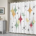 thumbnail image 5 of Colorful Stars Shower Curtain, Vintage Red Green Yellow Star Shiny Diamonds Waterproof Shower Curtain Set with 12 Hooks Lightweight Bath Curtains Fabric Bathroom Decor 60x72 Inches, 5 of 9
