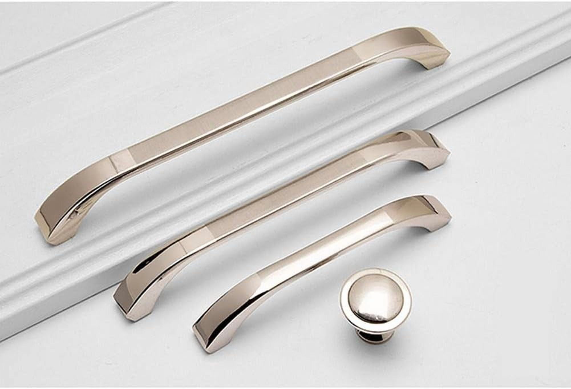 Silver Cabinet Handles 10 Pack Kitchen Cabinet Pulls 2-1/2" Hole Centers Euro Style Drawer Hardware