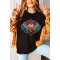 thumbnail image 3 of Women's Black Glitter Turkey Graphic Thanksgiving T-Shirt | [ZhiHiMeRi] | (US 20-22)2XL, 3 of 8