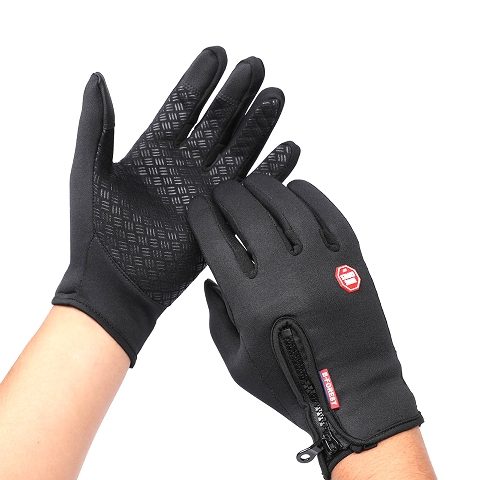 Unisex Outdoor Sport Waterproof Gloves for Winter Bike Ski with Touch and Zipper 