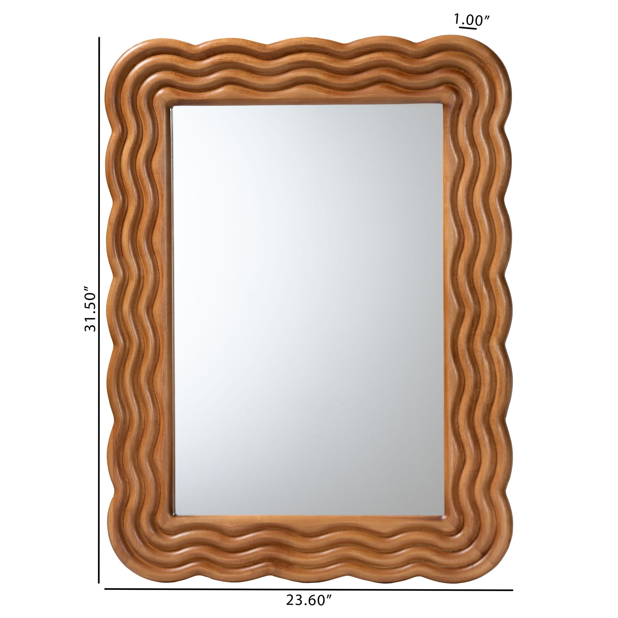 Baxton Studio Acantha Modern Mirror, Walnut Brown