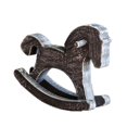 thumbnail image 2 of Caballo mecedor de madera para decoración de mesa, adorno navideño, decoración artística, centro de mesa, artesanía, estatua de caballo pequeño. Gris, 2 of 8