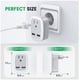 thumbnail image 3 of Adaptador de enchufe de EE. UU. a Francia, Europa, adaptador de viaje con 2 USB de 2,4 A, 3 pines de EE. UU. a Europa, 2 pines de Francia para América, Canadá, Francia, Alemania, España y Europa, 3 of 5
