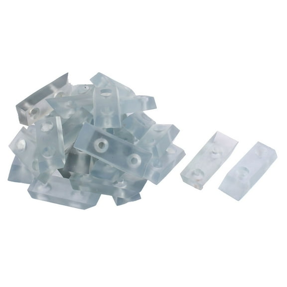 Unique Bargains 30 Pcs Antislip Rubber Rectangle 40mm x 14mm Chair Foot Cover Table Furniture Leg Protector Clear