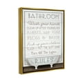 thumbnail image 4 of Stupell Industries Rustic Bathroom Rules Tub Typography Painting Gold Floater Framed Canvas Art Print Wall Art, 17 x 21, 4 of 10
