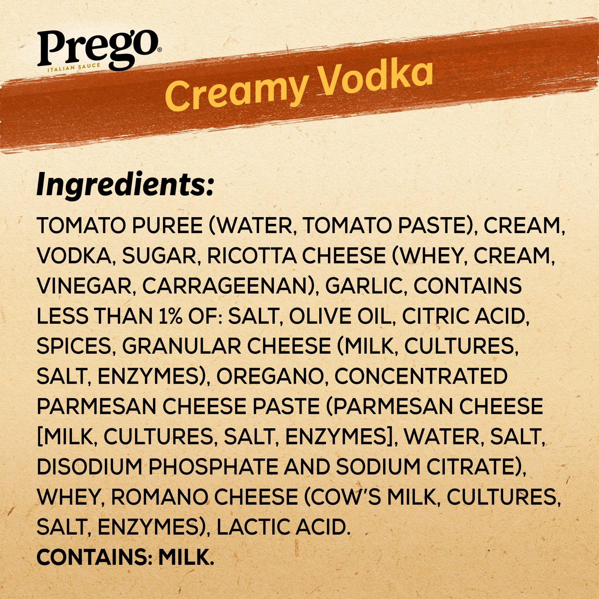Prego Creamy Vodka Pasta Sauce, 24 oz Jar