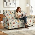 thumbnail image 2 of TSOVTHRID Colorful Dog Paw Print Loveseat Couch Covers 6-Piece Loveseat Recliner Covers with Elastic Bottom Stretch Polyester Furniture Protector for Love Seat Sofa, 2 of 7