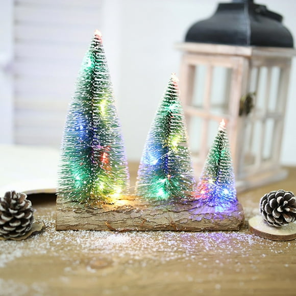 Christmas Decoration Supplies in Clearance Mini Small Christmas Tree With LED Color White Christmas Tree Christmas Decoration Desktop Ornament Gift Green Cedar