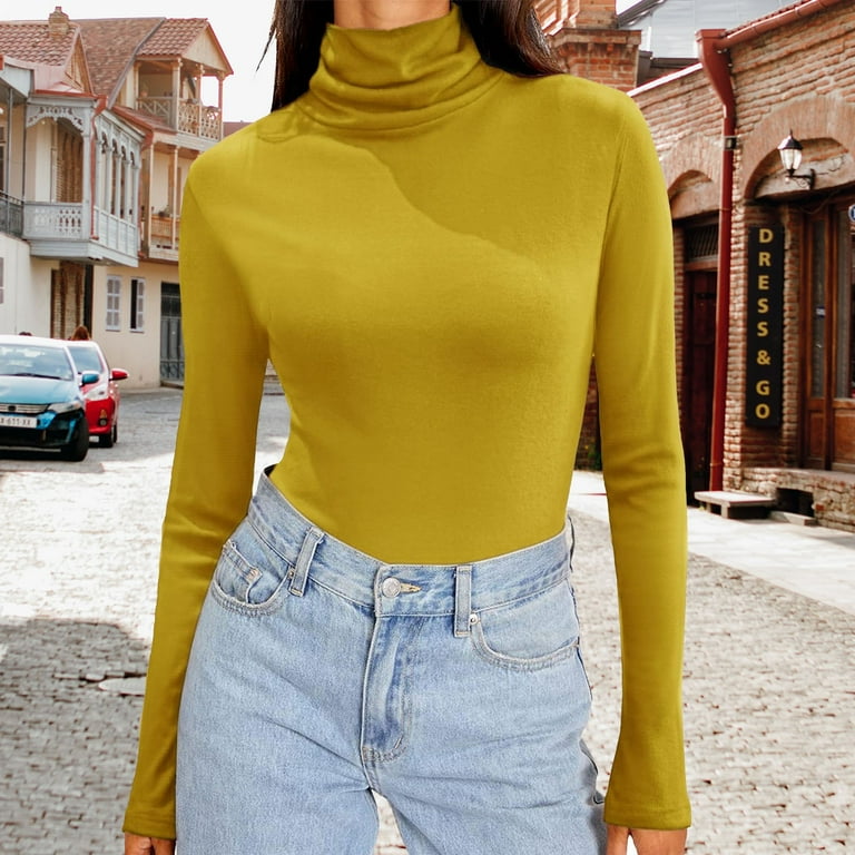 Duoif Womens Tops Long Sleeve Shirts for Women, Women's Tight High