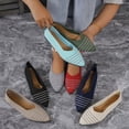 thumbnail image 1 of Kayannuo Chaussures Plates Rétro pour Femmes Chaussures Plates de Ballet Bout Rond Chaussures Habillées Tricotées Talon Bas Ballerines Confortables, 1 of 9