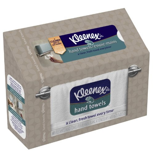 Kleenex Hand Towels 1 Box of 60 White Hand Towels in a Dispenser Box