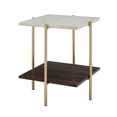 thumbnail image 1 of Pemberly Row Table d'Appoint Carrée de 20 Po en Faux Marbre et Or, 1 of 4
