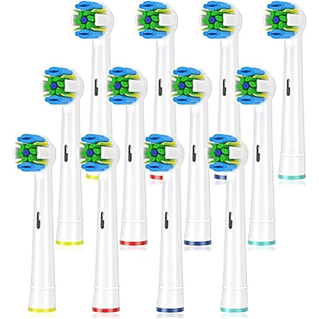 Replacement Brush Heads Compatible with Oral B Braun Electric Toothbrush - Floss Toothbrush Head Fit for Oral B Pro 1000 Genius Smart Series (12 Pack)