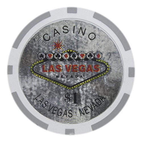 Coin Inlay $1 Casino Las Vegas 14 gram Coin Center Poker Chips 50 