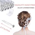 thumbnail image 2 of Paquete de 40 horquillas para el pelo de novia, dama de honor, boda, clips, alfileres, flores de diamantes de imitación, accesorios para peinados de cristal, color plateado, 2 of 5