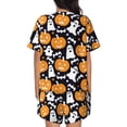 thumbnail image 4 of Womens Pajama Sets With Pocket, cute pumpkins halloween Lounge Sets Short Sleeve Sleepwear PJ Sets for Women, 4 of 6