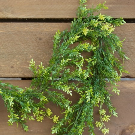 Table Decor Tealeaf Garland With Berries Realistic Decorative 6 foot Green