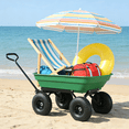 thumbnail image 5 of Gearwell Garden Dump Cart, Folding Green Poly Yard Wagon with Steel Frame, 10 Inch Pneumatic Tires, 55L Utility Cart, 300 lb Capacity for Lawn Yard and Backyard Hauling, 5 of 9