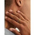 thumbnail image 3 of ChainsProMax Gold Plated Ring Men Cuban Link Chain Ring Size 11 Stainless Steel Rings Gift, 3 of 7