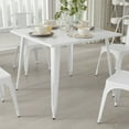thumbnail image 3 of Merrick Lane 35.5" Square Metal Dining Table for Indoor and Outdoor Use in White, 3 of 8