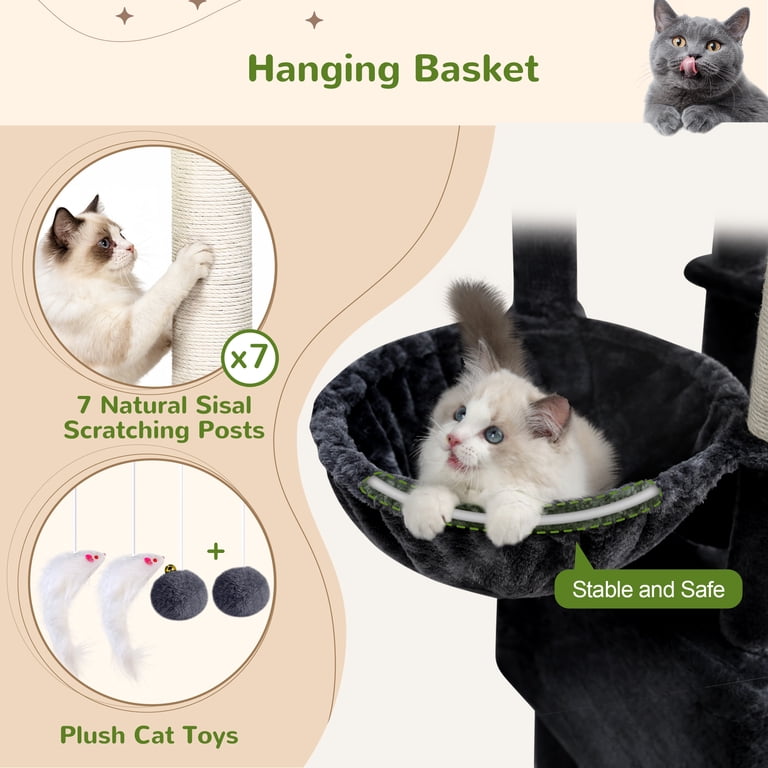 Globlazer 83-Inch Heavy Duty Cat Tree, Dark Gray photo 5