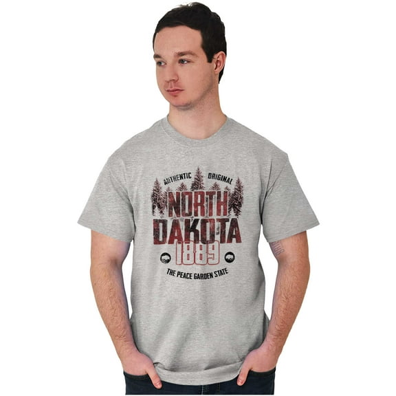 North Dakota Rugged Outdoor Adventure Men's Graphic T Shirt Tees Brisco Brands S