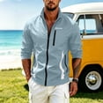 thumbnail image 2 of Wrtxtat Men's UPF 50+ Sun Protection Gym Jacket Lightweight Stand Collar Full Zip Hooded Athletic Jackets Long Sleeve Track Running Jackets Light Blue XXXL, 2 of 10