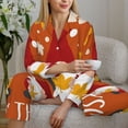 thumbnail image 5 of KLL Happy Thanksgiving Three Gnomes Print Women's Long Sleeve Pajamas with Pants Sleepwear Loungewear 2 Set-Medium, 5 of 7