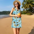 thumbnail image 3 of Naloa funny lion in pirate Print Women's Summer Spring Casual Beach Sundress,Vacation Sleeveless Tank Crewneck Loose Dresses, 3 of 7