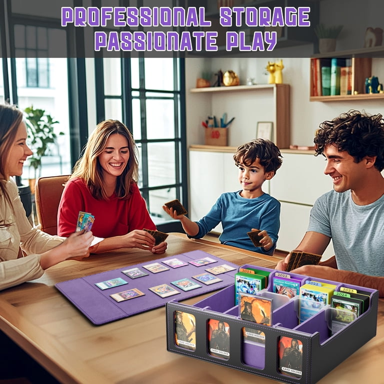 UQN, Trading Card Storage Box, 3200+ Capacity, Purple - Walmart.com