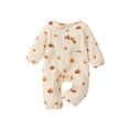 thumbnail image 2 of ITFABS Combinaison Bébé Halloween, Imprimé Citrouille Col Rond Manches Longues, 2 of 9