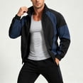 thumbnail image 5 of LYSMORA Men's Color Block Track Jacket Stand Collar Full Zip Outerwear Side Pocket Athletic Windbreaker Coat, 5 of 5