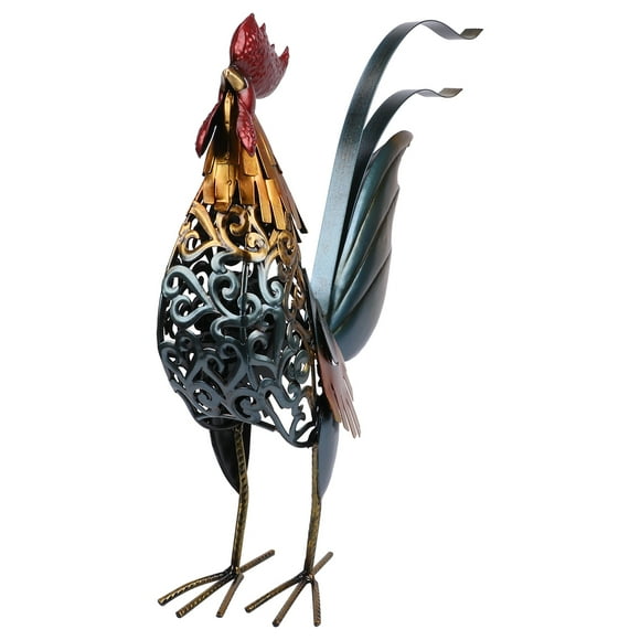 HEANUJJ 1Pc Decorative Metal Rooster Figurine for Kitchen Counter Bathroom and Office Display