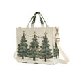 thumbnail image 7 of FORMRS Womens Corduroy Tote Bag Crossbody Shoulder Handbag with Pocket, Christmas Stars, 7 of 7