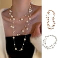 thumbnail image 2 of LYMAYTER Metal Necklace Ladies' Multi - layer Faux Pearl Sweater Necklace - Lightweight, 2 of 7